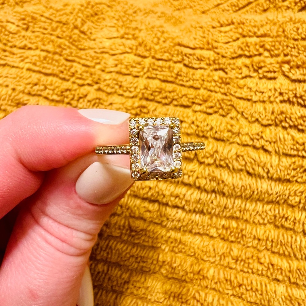 3 - Diamonique engagement rings size 8